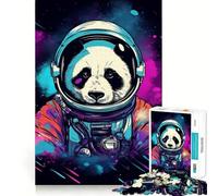 Puzzle Panda Astronaute 1000 pièces pour Adultes Développe la mémoire Loisirs Doux Découpe Ferme pour Les fêtes (50x75cm)