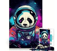 Puzzle Panda Astronaute 1000 Pièces pour Adultes Jouet Intelligent Activité à Domicile Découpe Précise Décoration Murale (38x52cm)