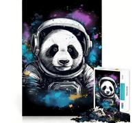 Puzzle Panda Astronaute Adultes 1000 Pièces Jeu de Réflexion Anti-Stress Décoration Murale Transparente (38x26cm)