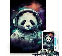 Puzzle Panda Astronaute Galaxie 1000 pièces pour Adolescents Jeu cognitif Passe-Temps Calme Bordure Premium Liste de souhaits du Père Noël (50x75cm)