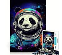 Puzzle Panda Astronaute pour Adolescents 1000 pièces Stimule la mémoire Jeu d'intérieur Image à Assembler Cadeau de Noël (50x75cm)