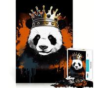 Puzzle Panda avec Couronne 1000 Pièces pour Adultes Développe la Mémoire Moments de Paix Design Assemblage Cadeau Premium (38x26cm)