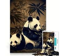 Puzzle Panda Bamboo Japan 1000 pièces pour Adolescents Souvenirs, détente, Moments sereins, découpe Lisse, Cadeau élégant (38x26cm)