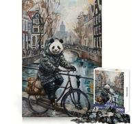 Puzzle Panda Bicycle Amsterdam 1000 pièces pour Adultes, défi cérébral, Jeu d'intérieur, découpe précise, œuvre d'art (38x52cm)