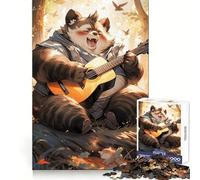 Puzzle Panda Chanteur avec Guitare 1000 Pièces pour Adolescents Jeu de Réflexion Amusant à Partager Bordure Précise Cadeau de Noël 38x52cm