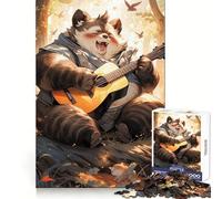 Puzzle Panda Chanteur avec Guitare 1000 Pièces pour Adolescents Jeu Mental Anti-Anxiété Découpe Premium Cadeau Élégant 38x26cm