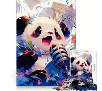 Puzzle Panda Chanteur avec Microphone 1000 Pièces pour Adolescents Jeu de Réflexion Design Amusant et Décontracté Cadeau Élégant 38x52cm