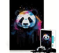 Puzzle Panda Coloré 1000 Pièces pour Adultes Développe la Mémoire Loisirs Doux Découpe Ferme Cadeau de Fêtes (38x52cm)