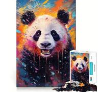 Puzzle Panda Coloré 1000 Pièces pour Adultes Jouet Intelligent Activité à Domicile Découpe Précise Décoration Murale (38x26cm)