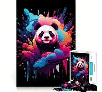Puzzle Panda Coloré de 1000 Pièces pour Adolescents Jeu de Logique et de Découpe Précise et Douce Cadeau Précieux (38x52cm)