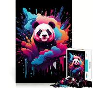 Puzzle Panda Coloré de 1000 pièces pour Adolescents, Jouet Stimulant la logique et Anti-Tension, Bordure de qualité, Cadeau de Noël (38x26cm)
