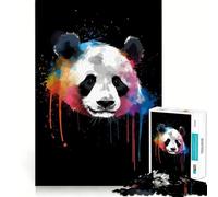 Puzzle Panda Coloré de 1000 pièces pour Adolescents, Jouet Stimulant la logique et Anti-Tension, Bordure de qualité, Cadeau de Noël (38x26cm)
