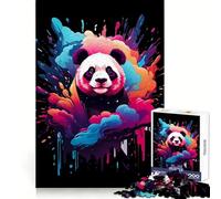 Puzzle Panda Coloré de 1000 pièces pour Adolescents, Jouet Stimulant la logique et Anti-Tension, Bordure de qualité, Cadeau de Noël (38x26cm)