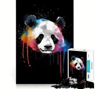 Puzzle Panda Coloré de 1000 pièces pour Adolescents, Jouet Stimulant la logique et Anti-Tension, Bordure de qualité, Cadeau de Noël (38x52cm)