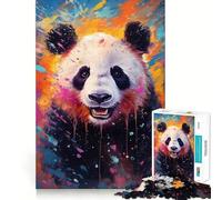 Puzzle Panda Coloré de 1000 Pièces pour Adolescents Puzzle Mémoire Soulevant Lumière Relaxant Image Assembler Cadeau Exquis (38x52cm)