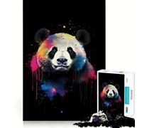 Puzzle Panda Coloré de 1000 Pièces pour Adolescents Puzzle Mémoire Soulevant Lumière Relaxant Image Assembler Cadeau Exquis (38x52cm)