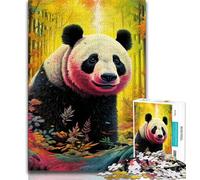 Puzzle Panda coloré de 1000 pièces pour Adultes, idéal comme Cadeau Stimule Le Cerveau Jouets addictifs pour cultiver la Patience Convient aux Couples (38x26cm)