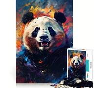 Puzzle Panda Coloré et Difficile pour Adultes 1000 Pièces Jeu de Mémoire Facile à Assembler Cadeau Artistique (50x75cm)