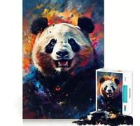 Puzzle Panda Coloré et Difficile pour Adultes 1000 Pièces Jeu Intelligent Maison Amusant Assembler l'image Cadeau Festif (38x52cm)