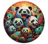 Puzzle Panda coloré pour Adultes, 1 000 pièces, Rond, Niveau débutant, idéal pour Les Anniversaires et Les fêtes (67,5x67,5cm)