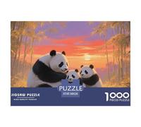 Puzzle Panda Composé De 1000 Pièces pour Adultes,Forêt de bambous Sunset Un Jeu De Dexérité Très Difficile Puzzle,Jeu Éducatif Aux Défis 38x26cm/1000pcs