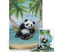 Puzzle Panda dans Un hamac à la Plage pour Adultes, 1000 pièces, Jeu d'exercice Mental, détente, Design, Assemblage, Cadeau Exquis (38x26cm)