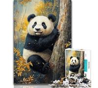 Puzzle Panda de la forêt 1000 pièces pour Adultes et Adolescents, Anti-Stress, idéal pour Passer Le Temps à la Maison, avec Affiche et fiche de Questions-réponses Assorties (75x50cm)