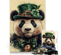 Puzzle Panda de la Saint-Patrick 1000 pièces Cadeau pour Adultes Défi intellectuel Jeu de réflexion Facile Découpe précise Idée Cadeau spéciale (50x75cm)
