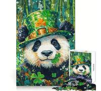 Puzzle Panda de la Saint-Patrick 1000 pièces pour Adultes, Jeu de réflexion, détente, découpe de précision, Cadeau élégant (38x26cm)