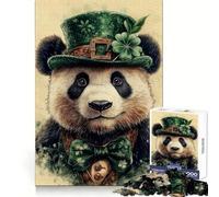 Puzzle Panda de la Saint-Patrick (38x52cm) Jeu de réflexion Difficile pour Adultes 1000 pièces Activité Domicile Découpe Nette