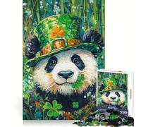 Puzzle Panda de la Saint-Patrick pour Adolescents, 1000 pièces, Jeu de logique Transparent, Plaisir Lent, découpe Parfaite, Surprise d'anniversaire (38x52cm)