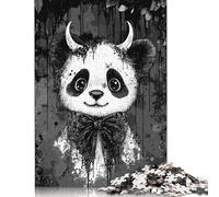Puzzle Panda Démoniaque 1000 Pièces - Puzzles Pandare Gothiques pour Adultes Puzzles en Bois Casse-Tête pour Enfants 1000pcs (75x50cm)
