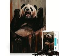 Puzzle Panda en colère 1000 pièces,Jeu de Construction,Ajustement Parfait,activité gratifiante pour Les Jours de Pluie (38x52cm)