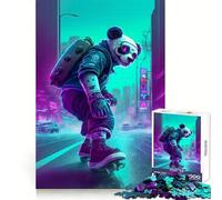 Puzzle Panda en Roller Skate pour Adolescents 1000 Pièces Stimule la mémoire Atelier détente et Amusement Cadeau Exquis (50x75cm)