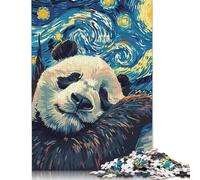 Puzzle Panda endormi dans Un Style Nuit étoilée 1000 pièces en Papier pour Adultes Puzzles Cadeaux de Noël Jeu éducatif Jouet de défi 1000 pièces (38 x 26 cm)