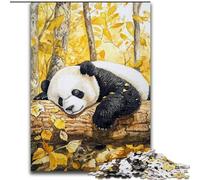 Puzzle Panda endormi en Automne 1000 pièces pour Adolescents, Interaction Parent-Enfant intéressante pour réduire Le Stress (Taille 50x75cm)