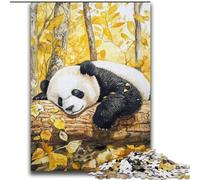 Puzzle Panda endormi en Automne, 2000 pièces, pour Adultes et Adolescents Un défi à relever, mais Amusant et Humoristique Cadeau d'anniversaire, décoration Murale (70x100cm)