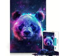 Puzzle Panda Espace Animaux 1000 Pièces pour Adolescents Stimule la Mémoire Jeu d'Intérieur Assemblage d'image Cadeau de Vacances (38x52cm)