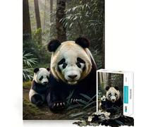 Puzzle Panda et Animaux de la Famille pour Adolescents, 1000 pièces, renforce Les Souvenirs, favorise la détente, qualité supérieure, Cadeau Classique (38x26cm)