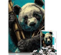 Puzzle Panda Fantastique pour Adolescents 1000 Pièces, Jeu Familial Anti-Stress Défi Difficile Cadeaux Secrets du Père Noël 26x38cm