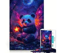 Puzzle Panda Fée avec Étoile dans Forêt Enchantée 1000 Pièces pour Adultes Jeu de Développement Cognitif Motif à Assembler Cadeau de Noël (38x52cm)