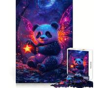 Puzzle Panda Fée avec Étoile dans Forêt Enchantée pour Adultes 1000 Pièces Jeu de Réflexion Détente et Image Cadeau Parfait (38x26cm)