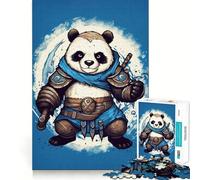 Puzzle Panda Guerrier 1000 Pièces pour Adultes Jeu de Logique Solide et Détente Bords Clairs Cadeau Souvenir (38x52cm)