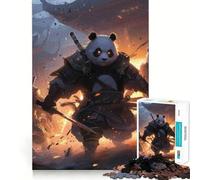 Puzzle Panda Guerrier Samouraï 1000 pièces pour Adolescents Jeu de réflexion Intelligent Découpe précise Cadeau Exceptionnel (38x52cm)
