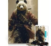 Puzzle Panda Guerrier Samouraï 1000 pièces pour Adolescents Jeu de réflexion Intelligent Découpe précise Cadeau Exceptionnel (38x52cm)