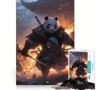 Puzzle Panda Guerrier Samouraï pour Adultes 1000 pièces, Jeu intellectuel, Divertissement paisible, découpe précise, liste de souhaits du Père Noël (50x75cm)