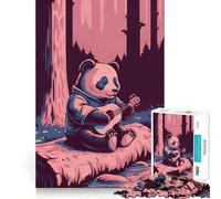 Puzzle Panda Jouant de la Guitare dans la Forêt, 1000 Pièces, Jeu de Logique Fine, Doux et Détendu, Bords Nets, Cadeau de Qualité (38x52cm)