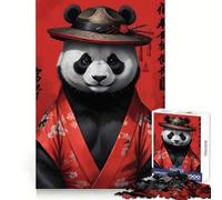 Puzzle Panda Kimono pour Adultes 1000 pièces, Jeu de réflexion, Plaisir Lent, Design à Assembler, Joli Cadeau (38x26cm)