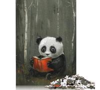 Puzzle Panda lisant dans la forêt 1000 pièces pour Adultes Puzzles en Bois Exercice cérébral Jeu de défi Cadeaux Activité familiale 1000 pièces (75 x 50 cm)