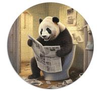 Puzzle Panda lisant Un Journal, 1 000 pièces, pour Adultes Puzzle Difficile pour Adultes, Interaction familiale et Cadeau Amusant, Design Abstrait Dynamique, 1 000 pièces (67,5x67,5cm)